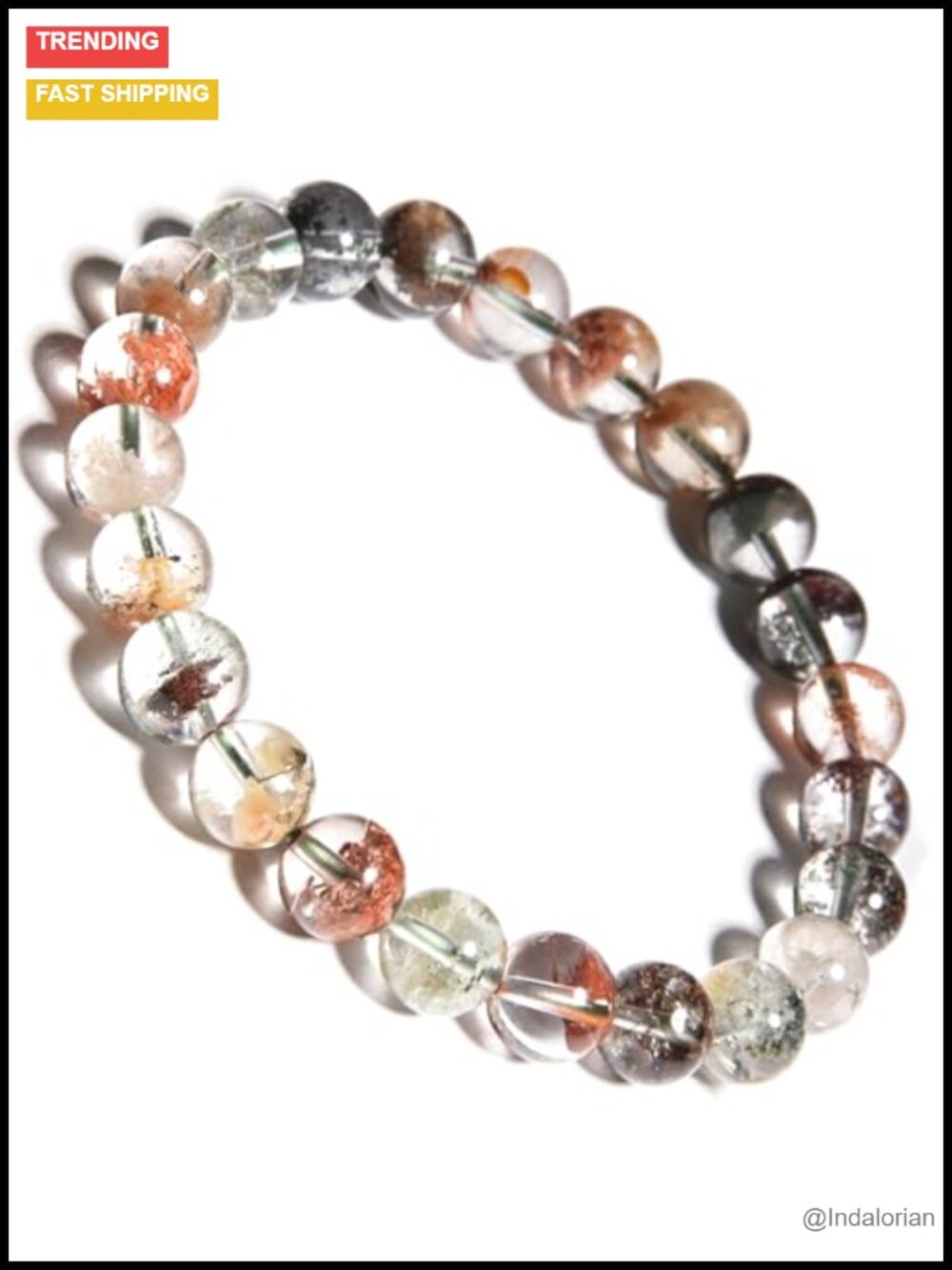 Natural Crystal Gemstone Stretch Bracelet | Healing Energy Quartz Stone Bead |